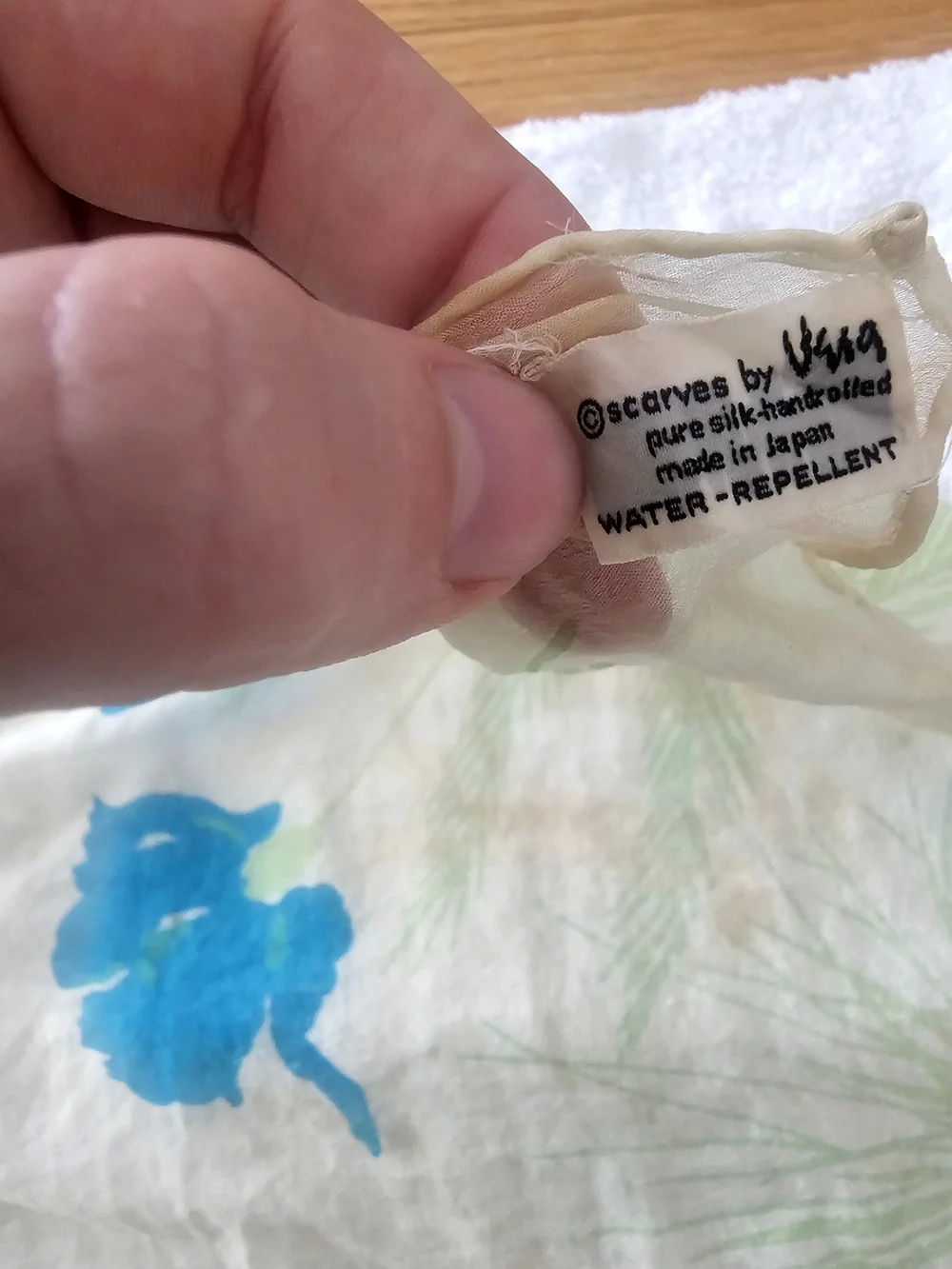 Vintage 1950s Scarves by Vera Pure Silk Scarf Water Repellent As Is